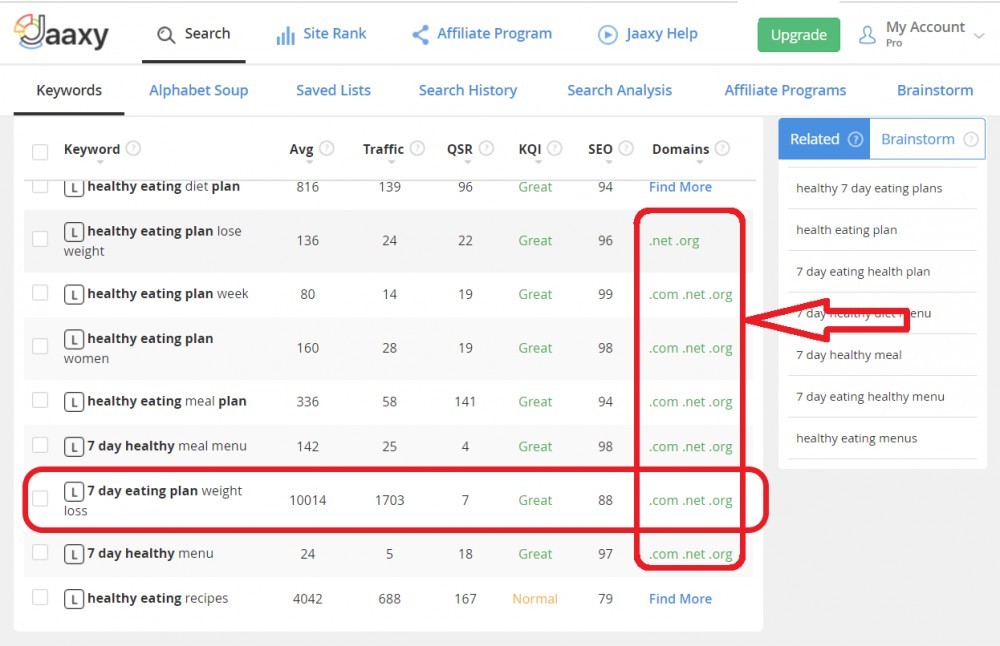 Jaaxy Domain Search 