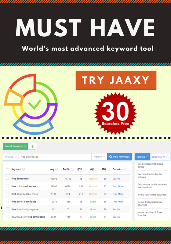 Jaaxy Keyword Tool 30 Free Searches 